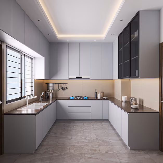 Straight Modular Kitchen Interior